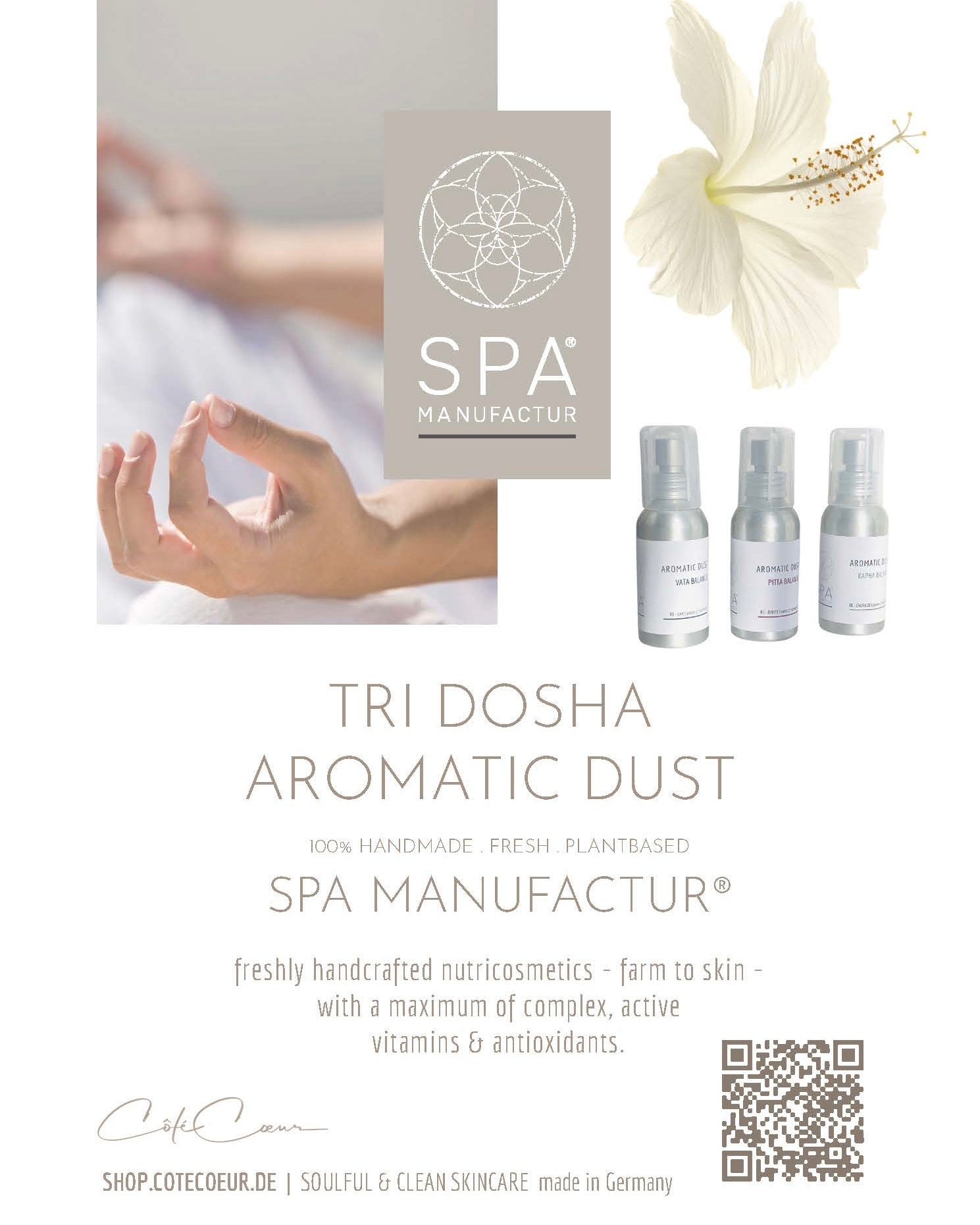 SPA MANUFACTUR® Aromatic Dust Kapha Balance | Belebendes Aromaspray mit Bio-Salbeihydrolat 50 ml