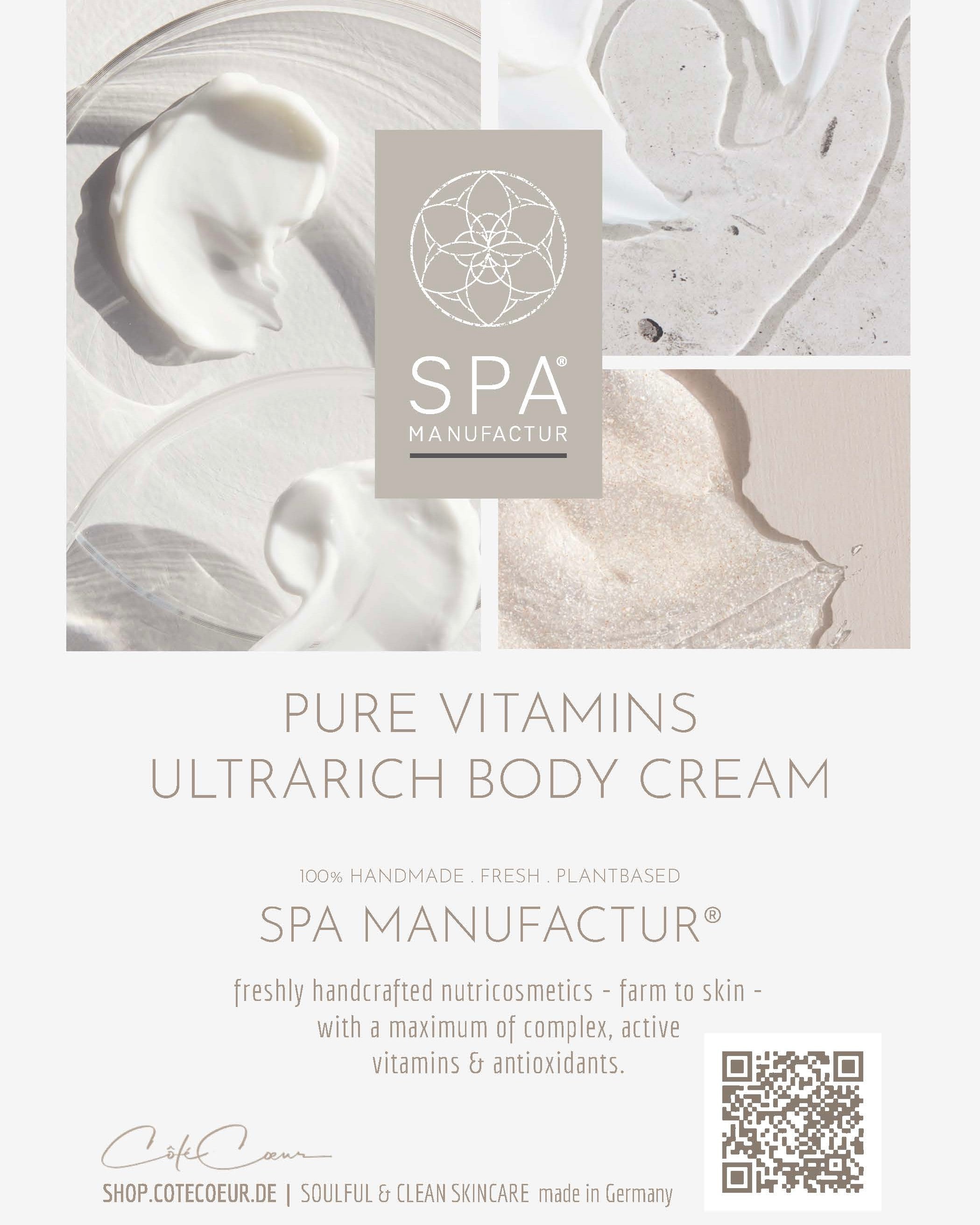 SPA MANUFACTUR® PURE VITAMINS ULTRARICH BODY CREAM – Reichhaltige Körpercreme mit Hyaluronkomplex