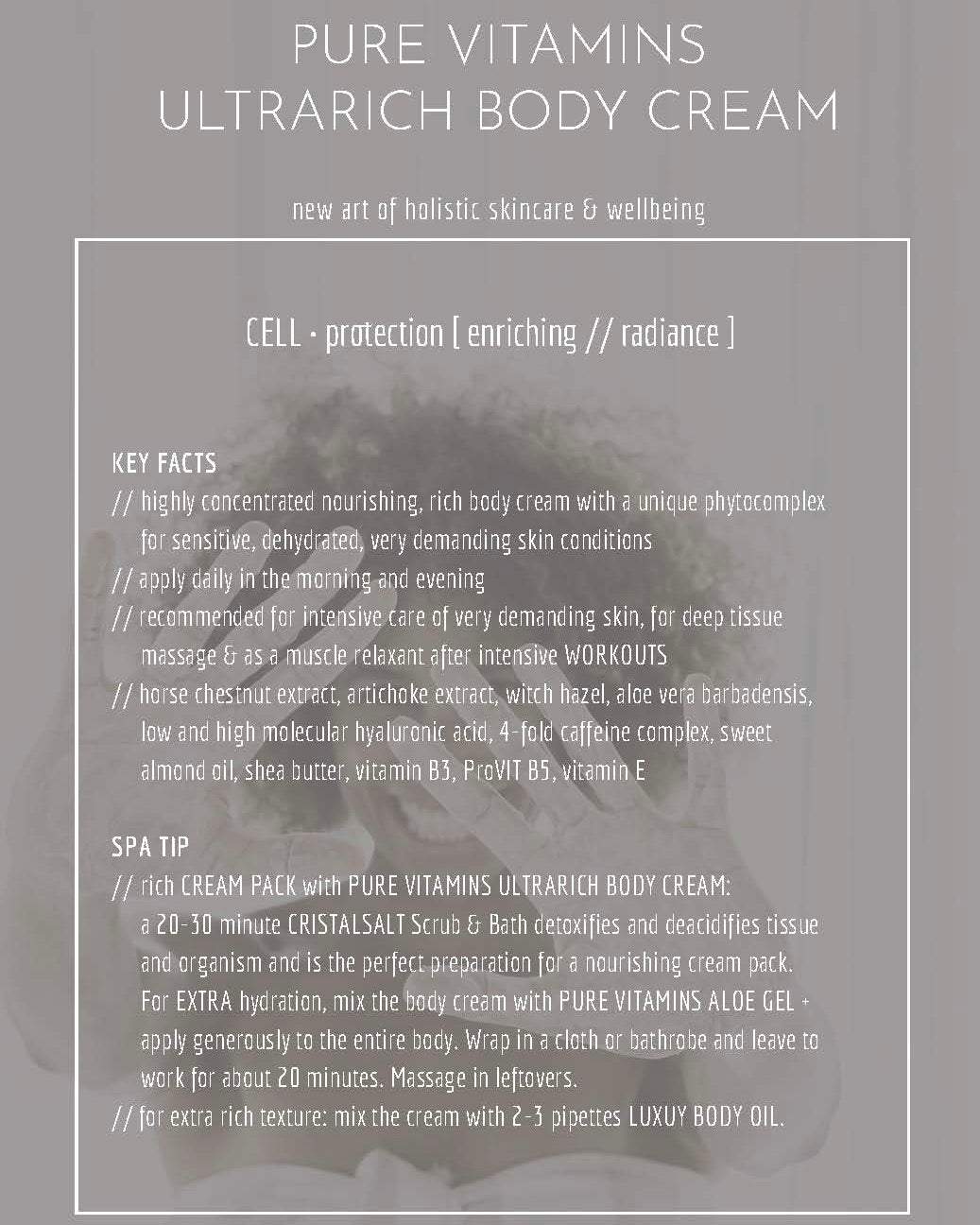 SPA MANUFACTUR® PURE VITAMINS ULTRARICH BODY CREAM – Reichhaltige Körpercreme mit Hyaluronkomplex