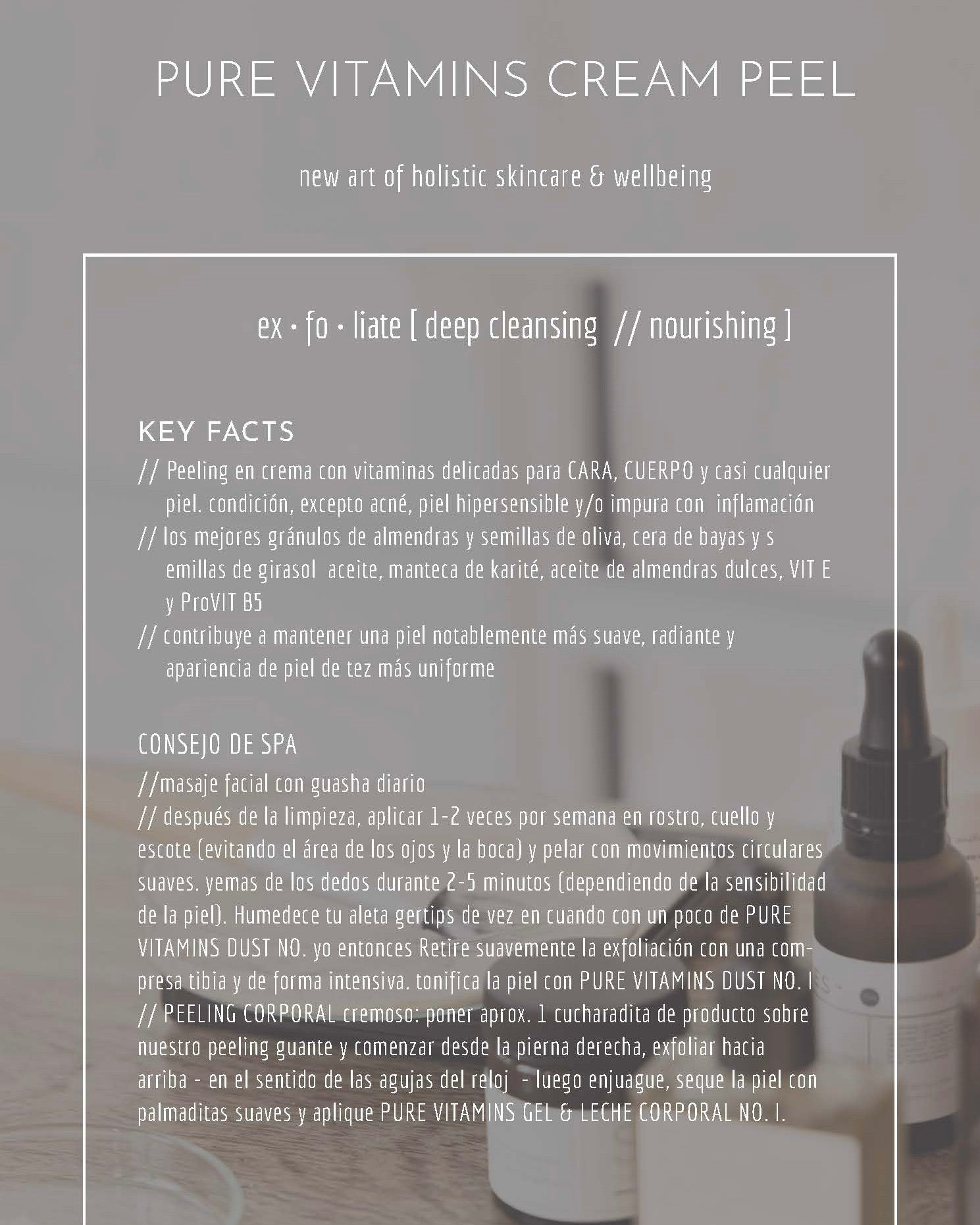 CELLBERRIES® Pure Vitamins Cream Peel - Sanftes veganes Creme-Peeling mit PHYTO-Complex, Mandel- und Olivengranulat für Gesicht und Körper, ideal bei empfindlicher Haut