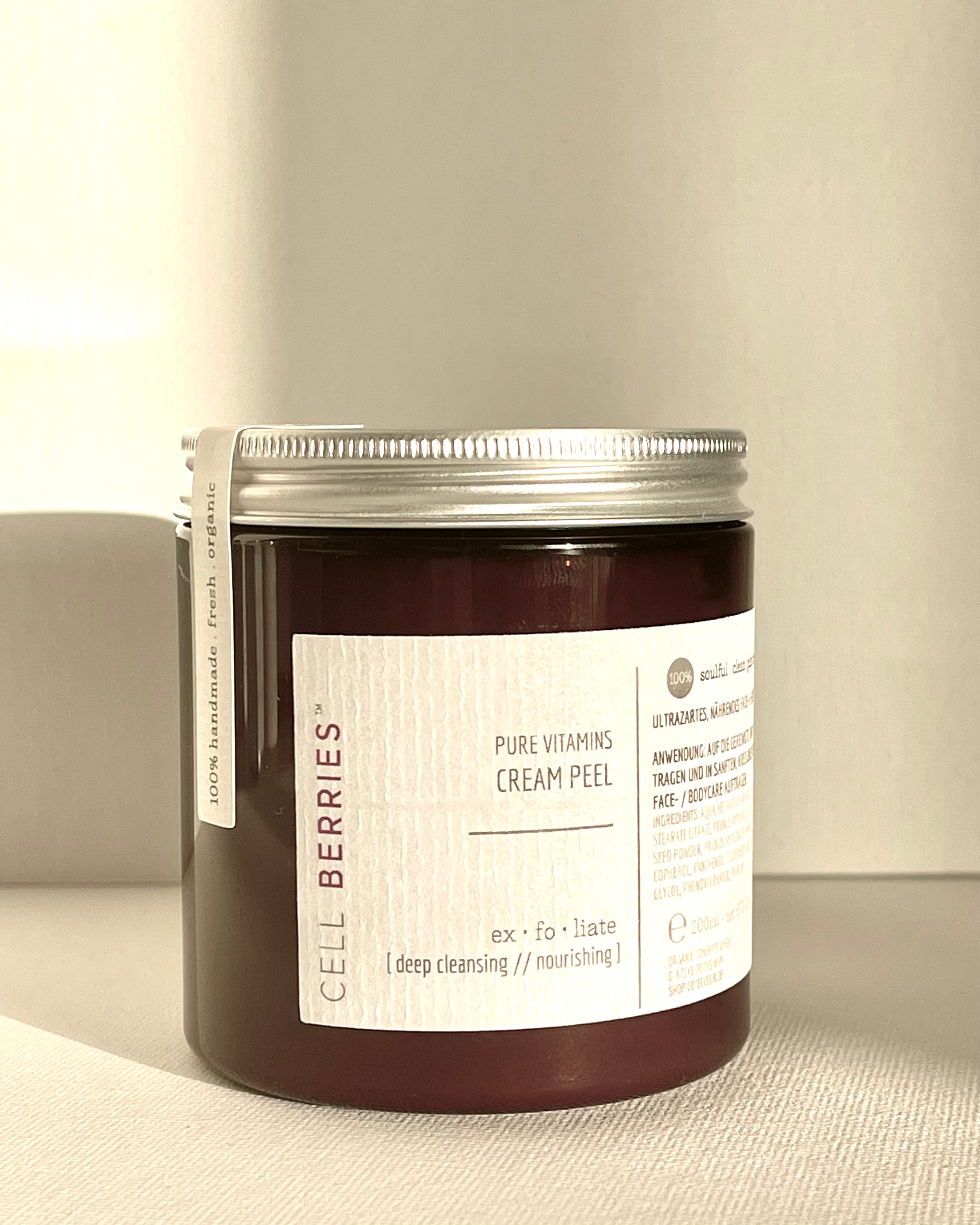 CELLBERRIES® Pure Vitamins CREAM PEEL – sanftes Naturkosmetik Cremepeeling mit Phyto-Komplex & Vitaminpflege