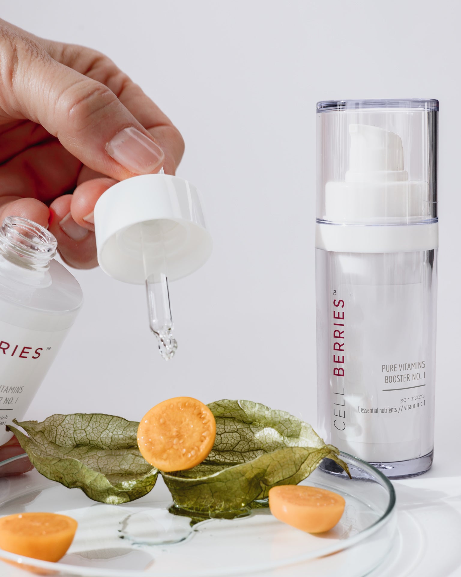 CELLBERRIES® Vitamin C Serum 20 % mit Hyaluron – Flakon mit Pipette