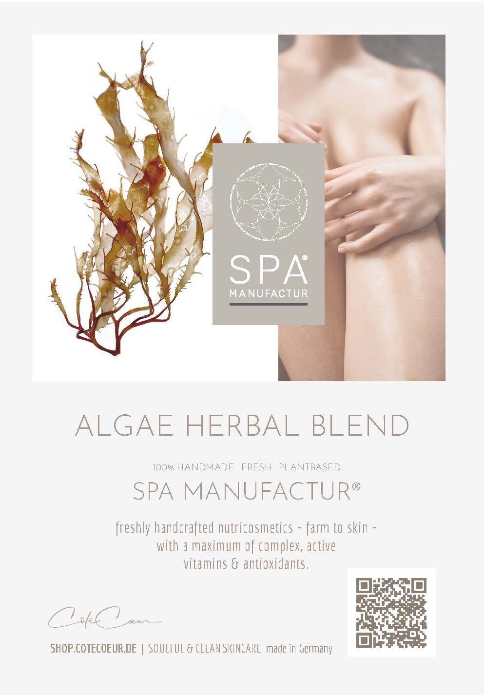 SPA MANUFACTUR® ALGAE HERBAL BLEND | Thalasso Detox Bad & Körperpackung mit Bio Spirulina Algen