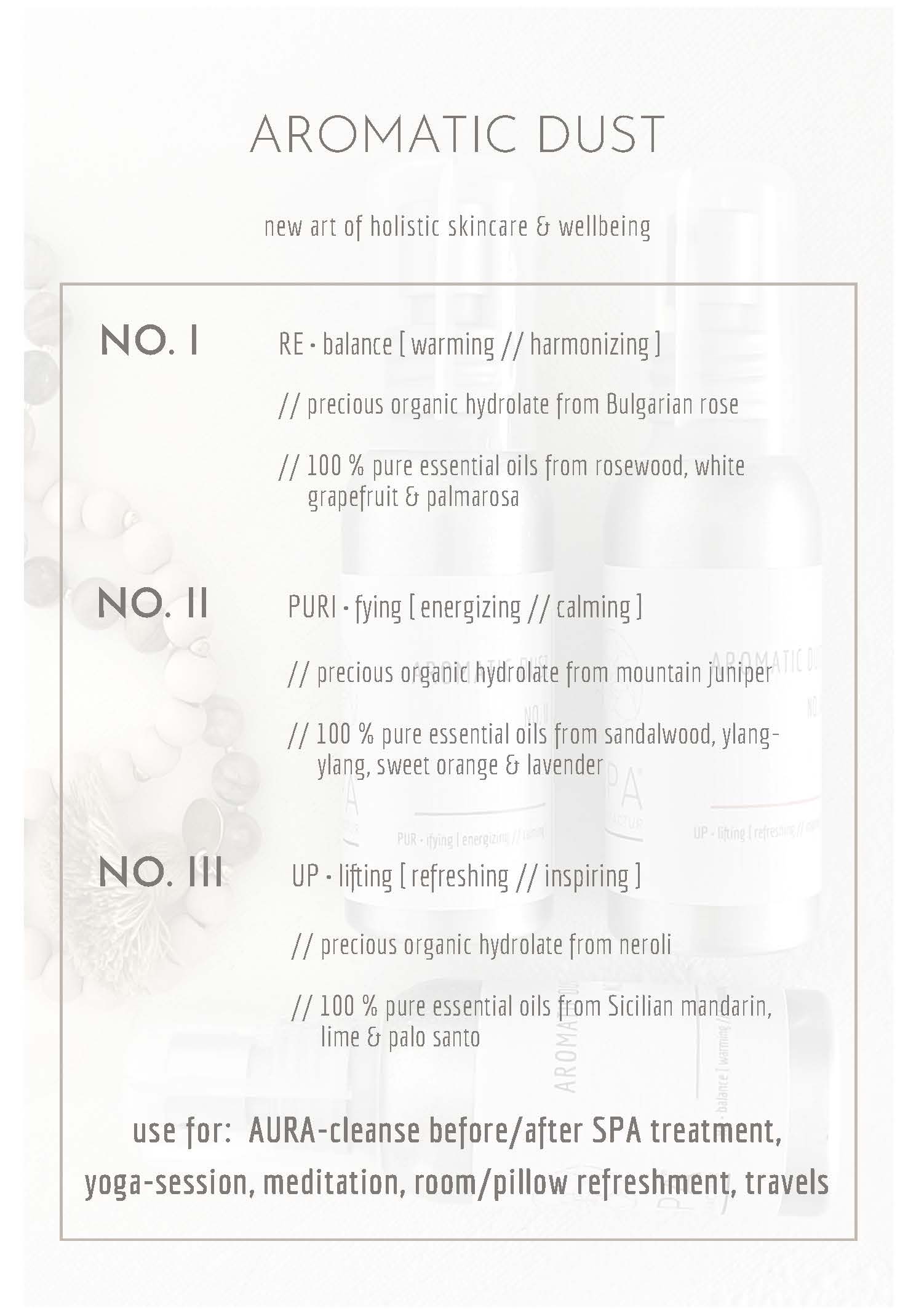 SPA MANUFACTUR® Aromatic Dust NO. II - Energetisierendes Aromaspray mit Bio-Bergwacholder-Hydrolat und naturreinen botanischen Essenzen für Erfrischung und Reinigung