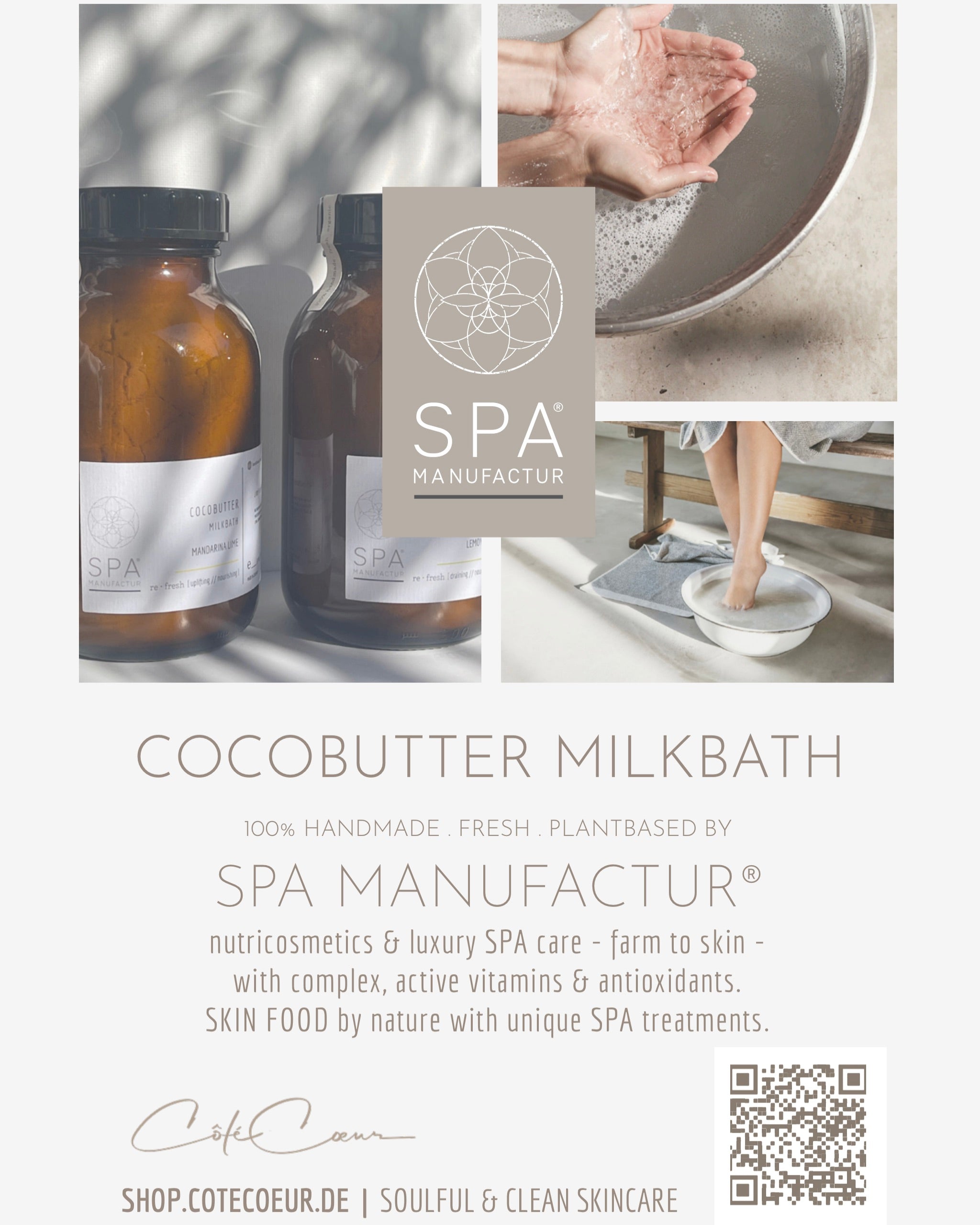 SPA MANUFACTUR® Cocobutter Milkbath Lemon Mint | Pflegendes Milchbad mit Bio-Kokosöl & ätherischen Ölen