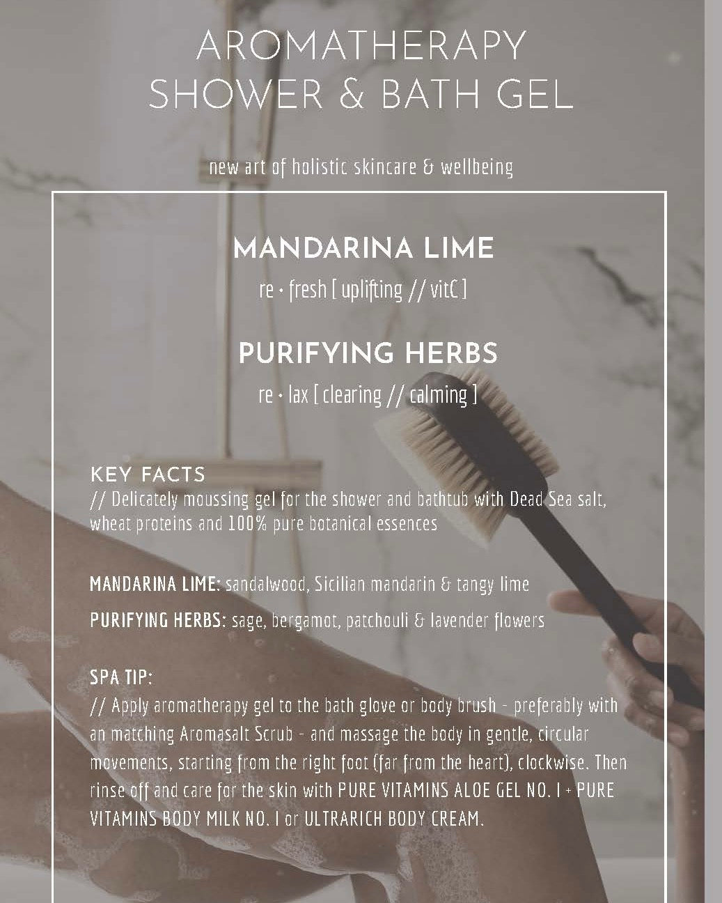 SPA MANUFACTR® Aromatherapie Dusch- & Badegel - Reinigende Kräuter mit ätherischen Ölen von Salbei, Bergamotte, Patchoulie und Lavendel