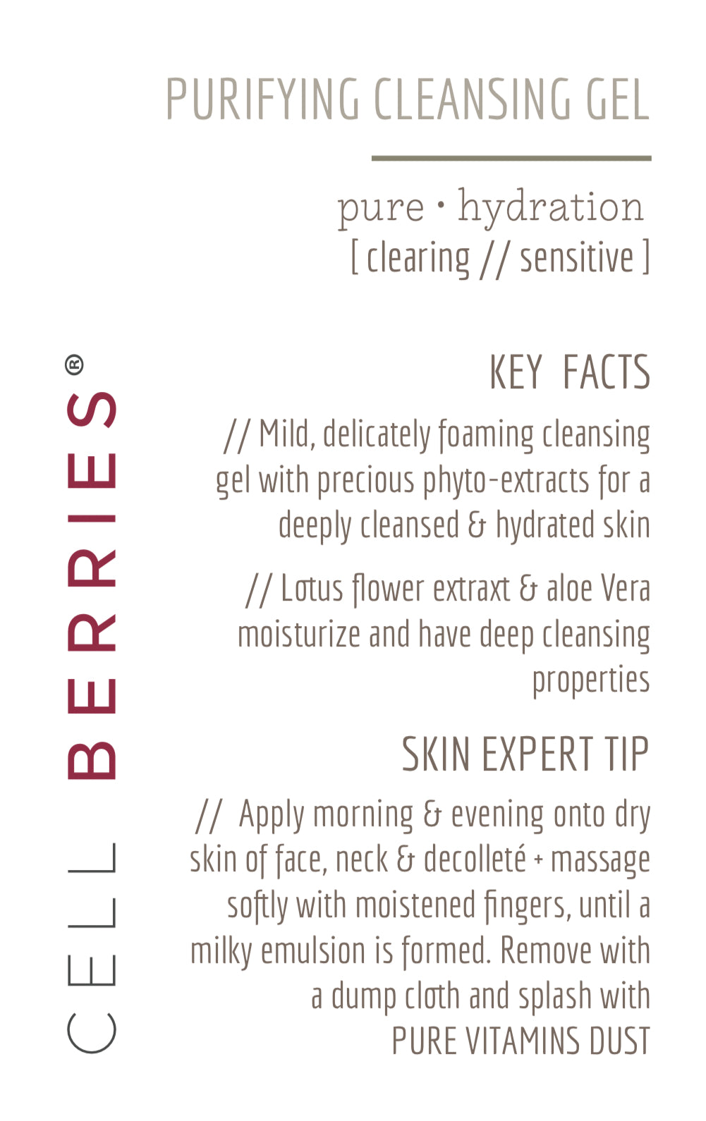 CELLBERRIES® Purifying Cleansing Gel – Key Facts & Anwendung in der Triple Cleanse™ Routine