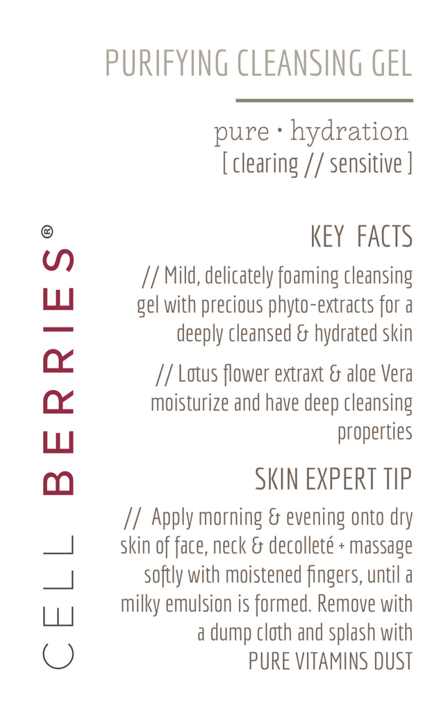 CELLBERRIES® Purifying Cleansing Gel – Key Facts & Anwendung in der Triple Cleanse™ Routine