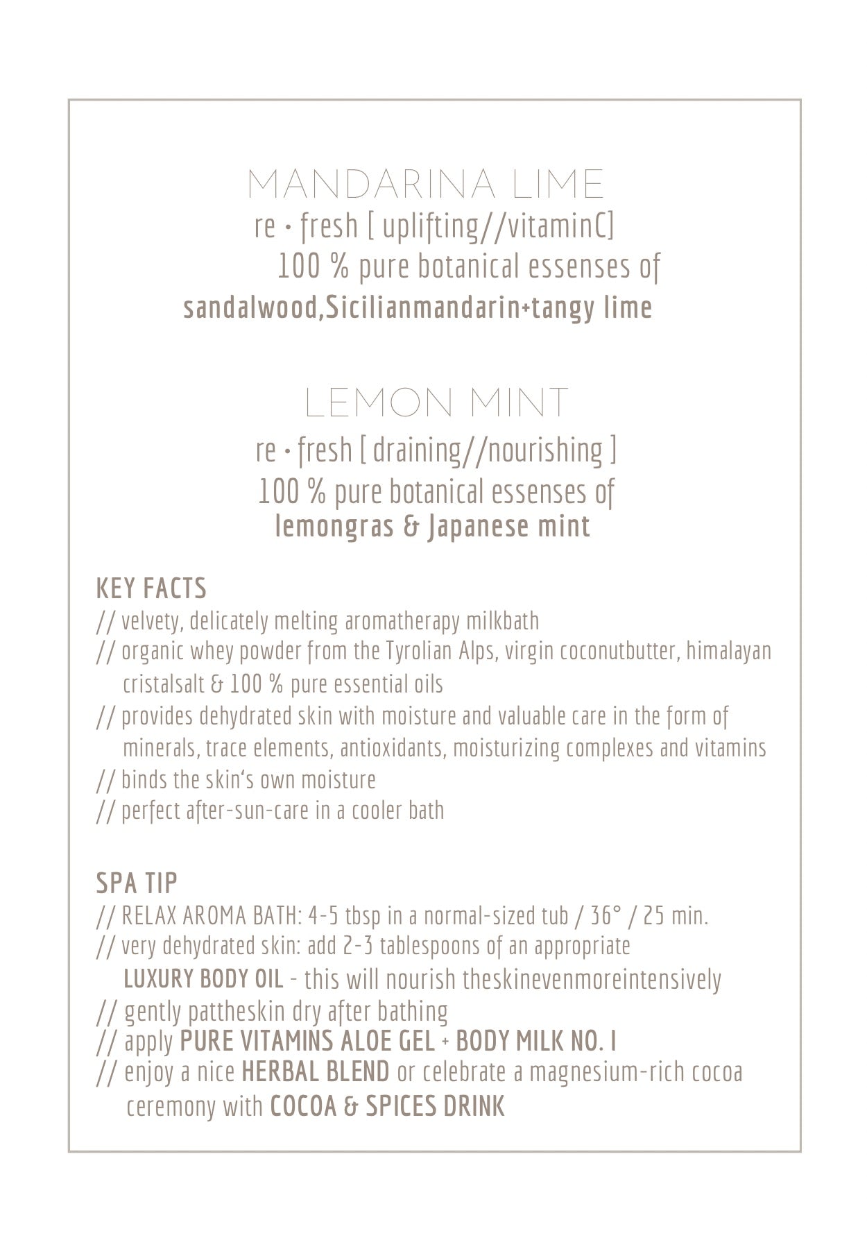 SPA MANUFACTUR® Cocobutter Milkbath Mandarina Lime | Pflegendes Milchbad mit Bio-Kokosöl & ätherischen Ölen