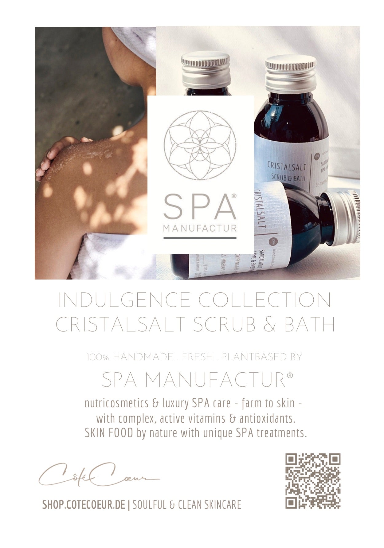 SPA MANUFACTUR® Cristalsalt Scrub & Bath – INDULGENCE | Luxuriöses Aromatherapie-Salzpeeling & Detox-Bad für Körper & Sinne
