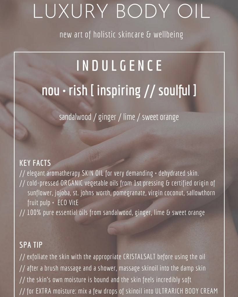 SPA MANUFACTUR® Luxury Body Oil INDULGENCE Productcard english